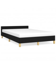 Giroletto con Testiera Nero 120x200 cm in Tessuto 2