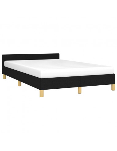 Giroletto con Testiera Nero 120x200 cm in Tessuto