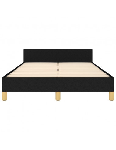 Giroletto con Testiera Nero 120x200 cm in Tessuto