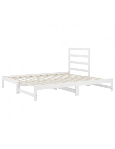 Dormeuse Estraibile Bianca 2x(90x200) cm Legno Massello di Pino