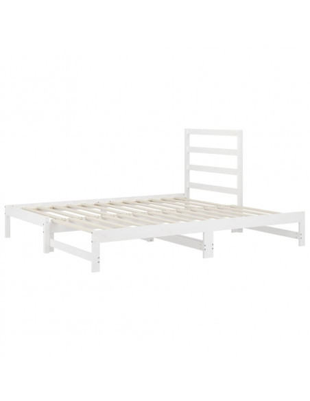 Dormeuse Estraibile Bianca 2x(90x200) cm Legno Massello di Pino
