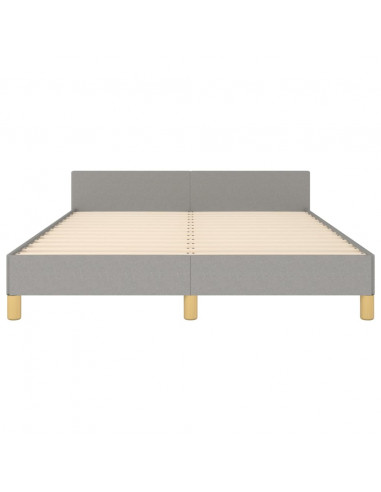 Giroletto con Testiera Grigio Chiaro 140x190 cm in Tessuto