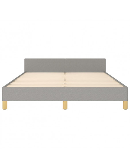 Giroletto con Testiera Grigio Chiaro 140x190 cm in Tessuto