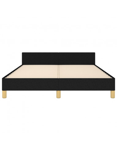 Giroletto con Testiera Nero 140x190 cm in Tessuto