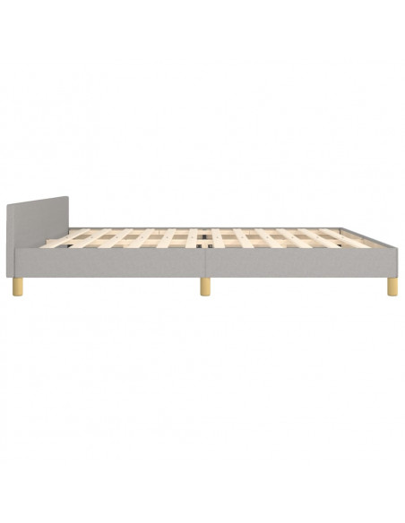 Giroletto con Testiera Grigio Chiaro 200x200 cm in Tessuto