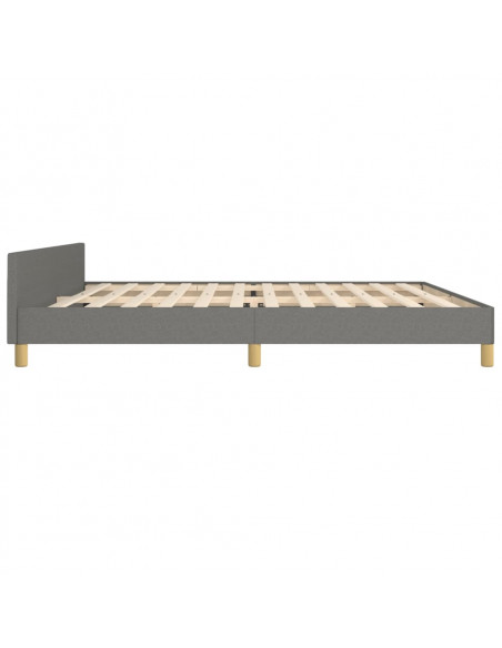 Giroletto con Testiera Grigio Scuro 200x200 cm in Tessuto