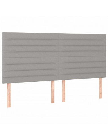 Giroletto con Testiera Grigio Chiaro 200x200 cm in Tessuto