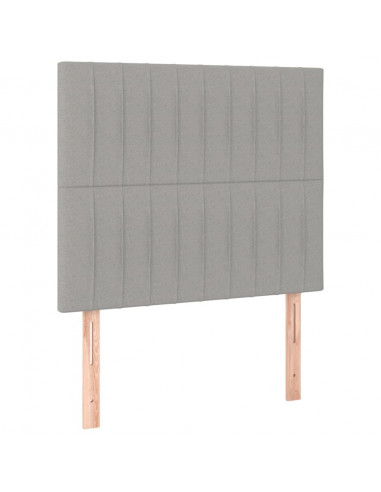 Giroletto con Testiera Grigio Chiaro 90x200 cm in Tessuto