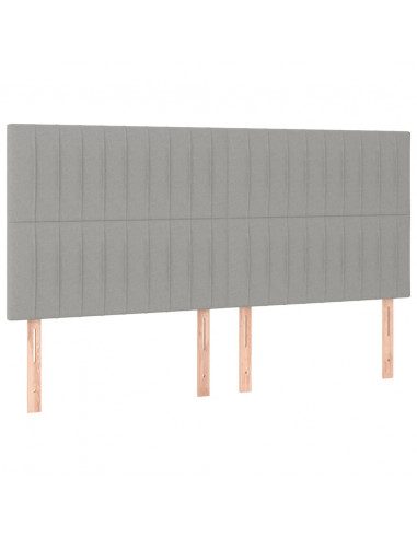 Giroletto con Testiera Grigio Chiaro 200x200 cm in Tessuto