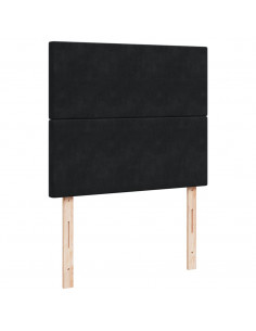 Giroletto a Molle con Materasso Nero 120x190 cm in Velluto 2