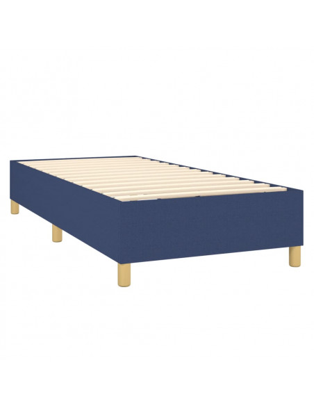 Letto a Molle con Materasso e LED Blu 80x200 cm in Tessuto