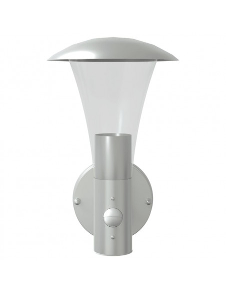 Applique per Esterno con Sensore 2 pz Argento in Acciaio Inox