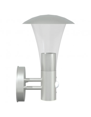 Applique per Esterno con Sensore 2 pz Argento in Acciaio Inox