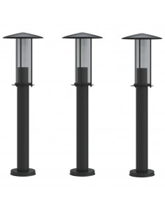 Lampade da Terra per Esterni 3 pz Nere 60 cm in Acciaio Inox 2