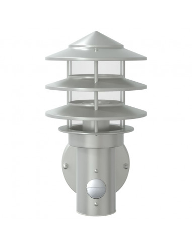Applique per Esterno con Sensore Argento in Acciaio Inox