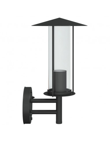 Applique da Esterno 2 pz Nere in Acciaio Inossidabile