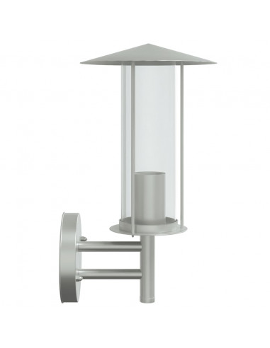 Applique da Esterno 2 pz Argento in Acciaio Inossidabile