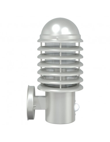 Applique per Esterno con Sensore 2 pz Argento in Acciaio Inox
