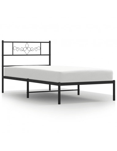 Giroletto con Testiera in Metallo Nero 75x190 cm