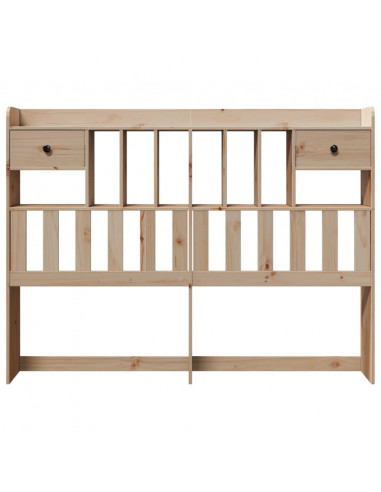 Testiera con Ripiani 140 cm in Legno Massello di Pino