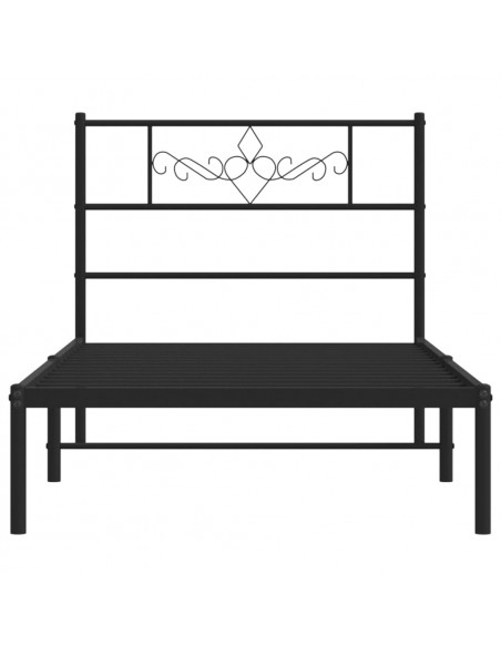 Giroletto con Testiera in Metallo Nero 75x190 cm