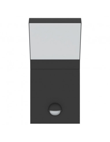 Applique con LED e Sensore Nera in Alluminio Pressofuso