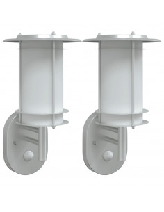 Applique per Esterno con Sensore 2 pz Argento in Acciaio Inox 2