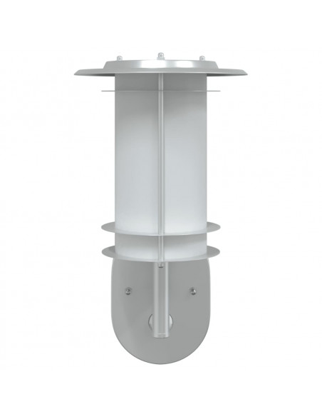 Applique per Esterno con Sensore 2 pz Argento in Acciaio Inox