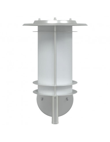 Applique da Esterno 2 pz Argento in Acciaio Inossidabile