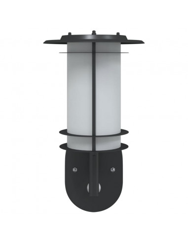 Applique per Esterno con Sensore 2 pz Nere in Acciaio Inox