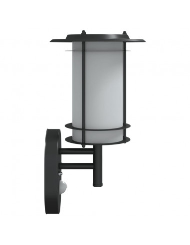 Applique per Esterno con Sensore 2 pz Nere in Acciaio Inox