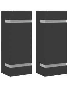 Applique da Esterno 2 pz Nere in Acciaio Inossidabile 2