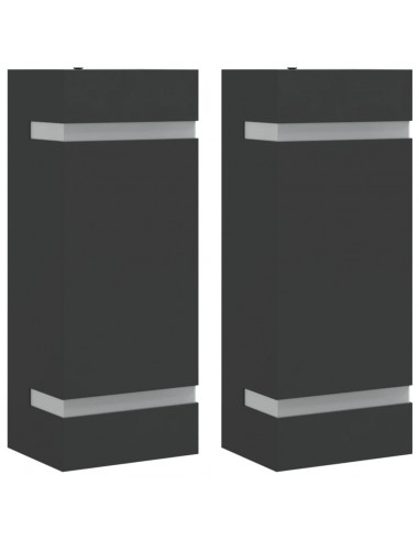 Applique da Esterno 2 pz Nere in Acciaio Inossidabile