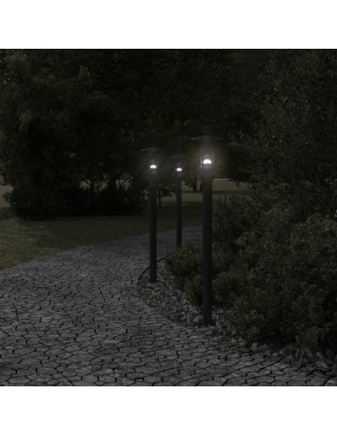 Lampade da Terra per Esterni 3 pz Nere 100 cm in Acciaio Inox