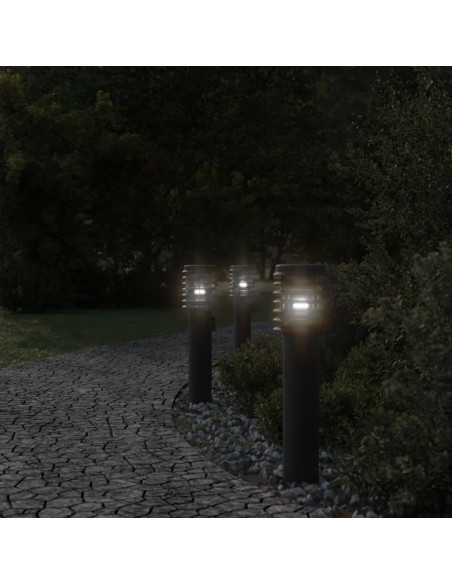 Lampada da Terra per Esterni Nera 60 cm in Acciaio Inox
