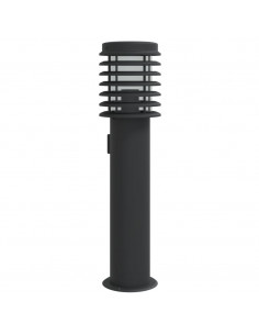 Lampada da Terra per Esterni con Presa Nera 60 cm Acciaio 2