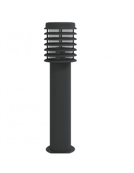 Lampada da Terra per Esterni con Presa Nera 60 cm Acciaio