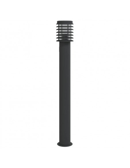 Lampade Terra per Esterni con Presa 3pz Nere 110cm Acciaio Inox