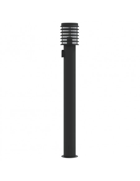 Lampade Terra per Esterni con Presa 3pz Nere 110cm Acciaio Inox