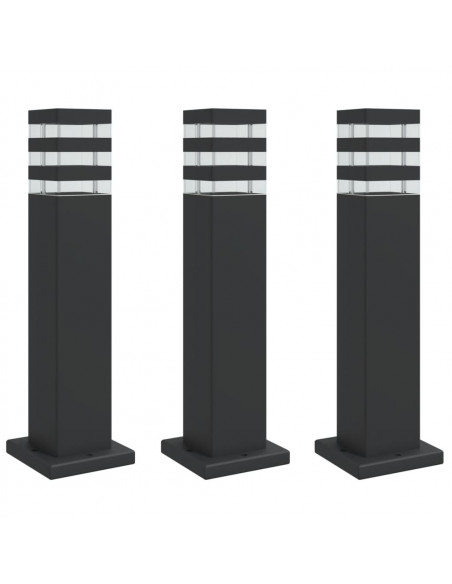 Lampade da Terra per Esterni Nera 50 cm in Alluminio