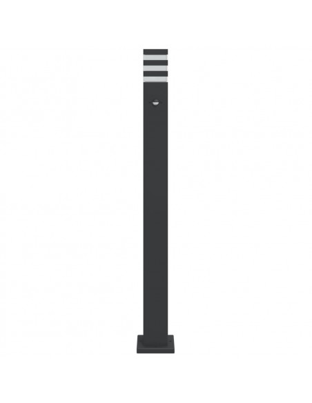 Lampade Terra per Esterni con Sensori 3pz Nere 110cm Alluminio