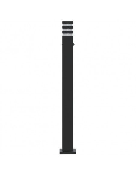 Lampade Terra per Esterni con Sensori 3pz Nere 110cm Alluminio