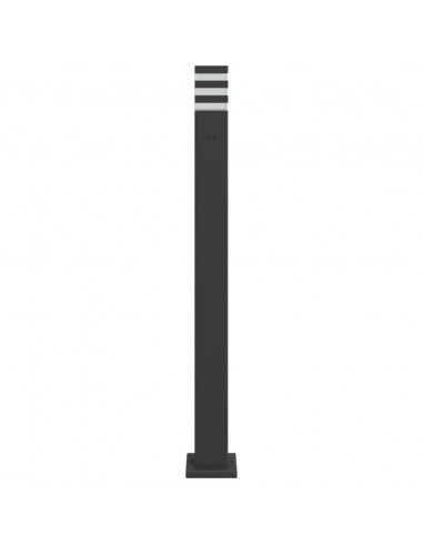 Lampade da Terra per Esterni con Presa 3pz Nere 110cm Alluminio