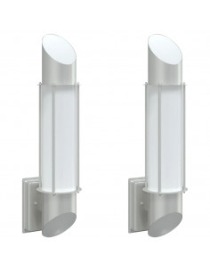 Applique da Esterno 2 pz Argento in Acciaio Inossidabile 2