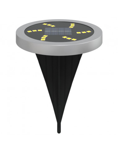 Luci Solari da Terra con Picchetti da Esterno 12pz Bianco Caldo