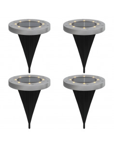 Luci Solari da Terra con Picchetti da Esterno 4pz Bianco Caldo 2