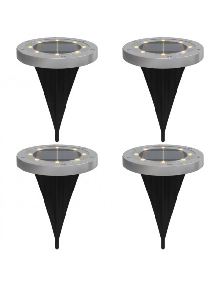 Luci Solari da Terra con Picchetti da Esterno 4pz Bianco Caldo