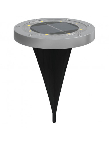 Luci Solari da Terra con Picchetti da Esterno 4pz Bianco Caldo