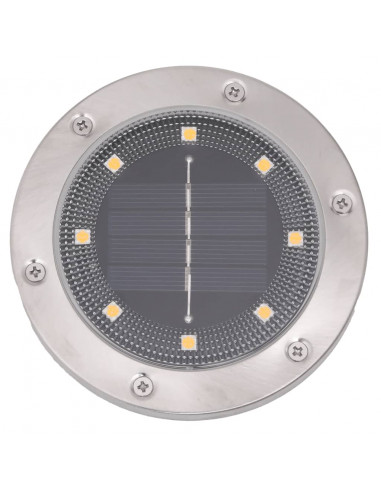 Luci Solari da Terra con Picchetti da Esterno 4pz Bianco Caldo