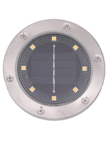 Luci Solari da Terra con Picchetti da Esterno 4pz Bianco Caldo